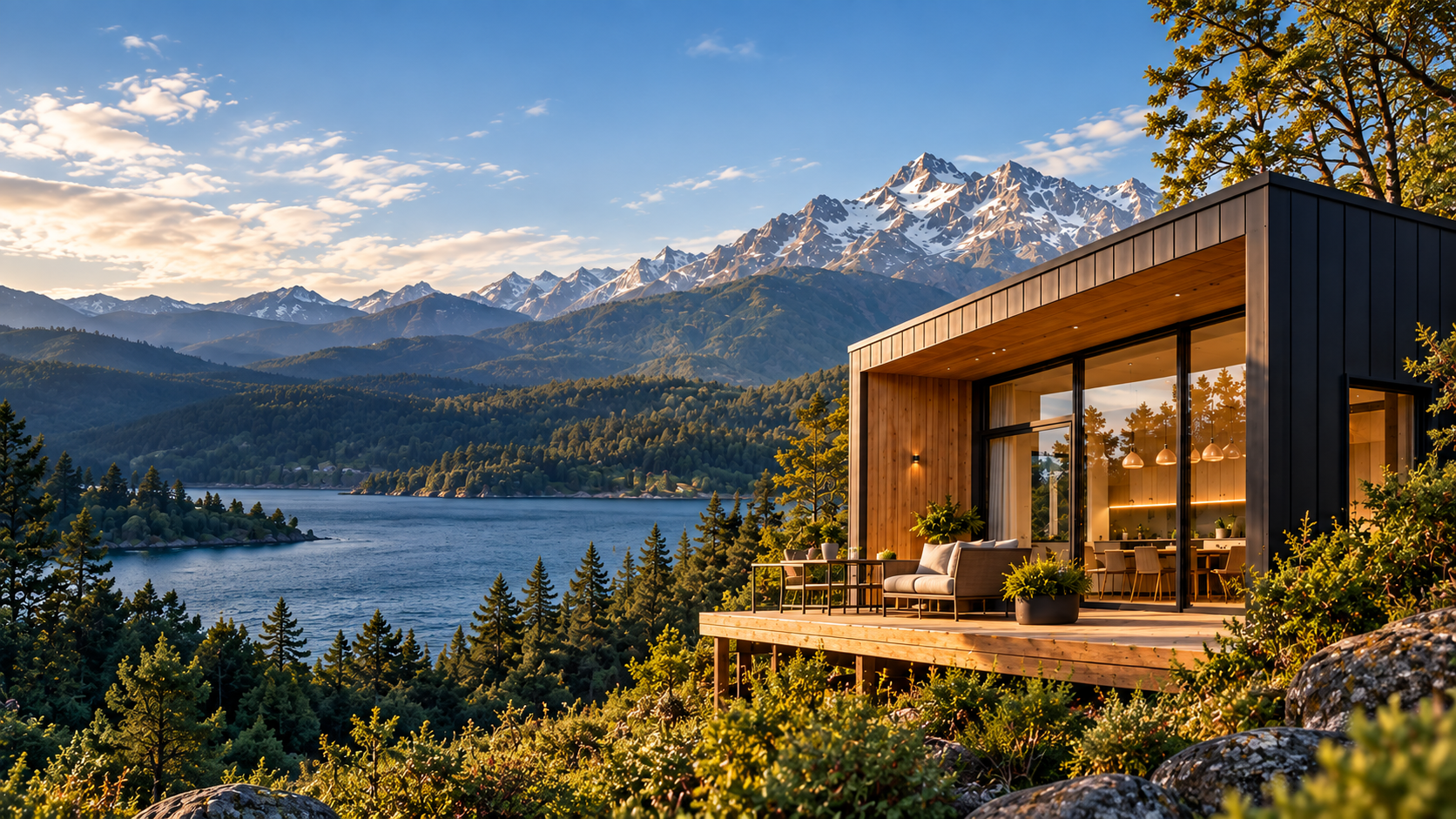 Casa prefabricada contemporánea en entorno natural de Chile